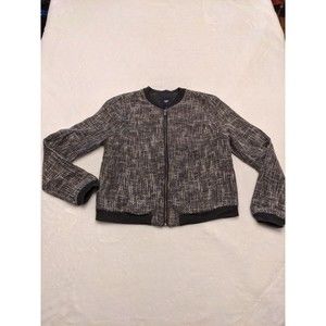 GAP Tweed Jacket Size Small Black White  Gray Preppy Chic Workwear Blazer